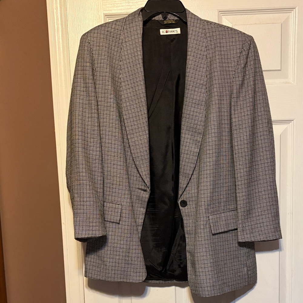 I.C. Isaac’s Gray Glen Plaid Single-Button Blazer